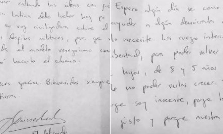 yon goicoechea envía nota manuscrita a expresidentes