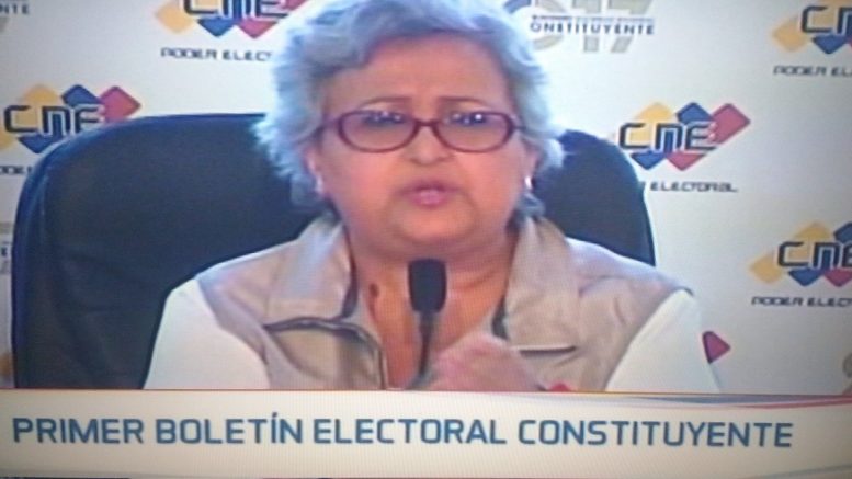 Primer boletín del CNE elección ANC