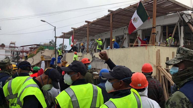 rescatistas en México después del terremoto