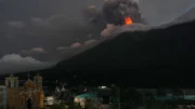 Volcán de Fuego en San Juan de Alotenango, Guatemala