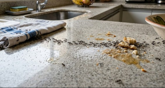 Migas, azúcar, agua y pequeñas grietas explican por qué las hormigas vuelven a la cocina aunque se limpie la superficie