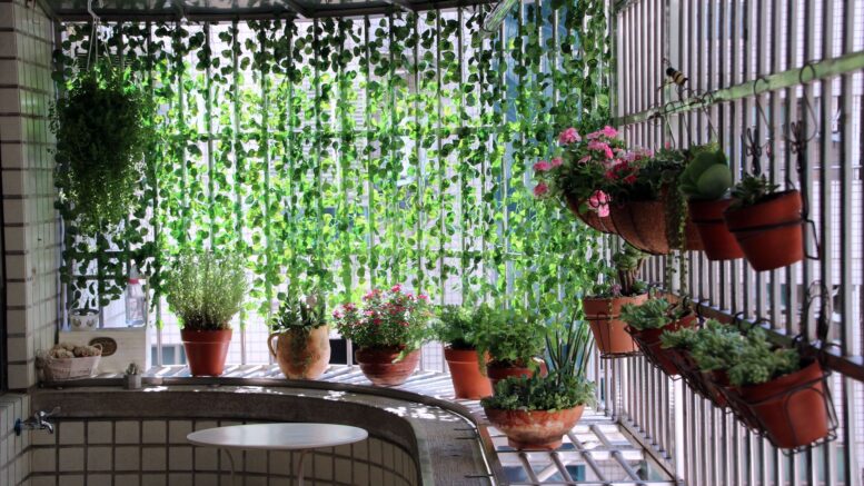 Cinco plantas soportan una varanda