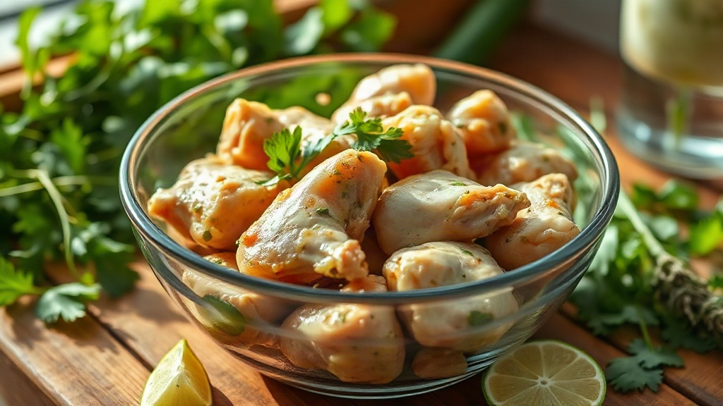frango marinado no suco de limão e ervas