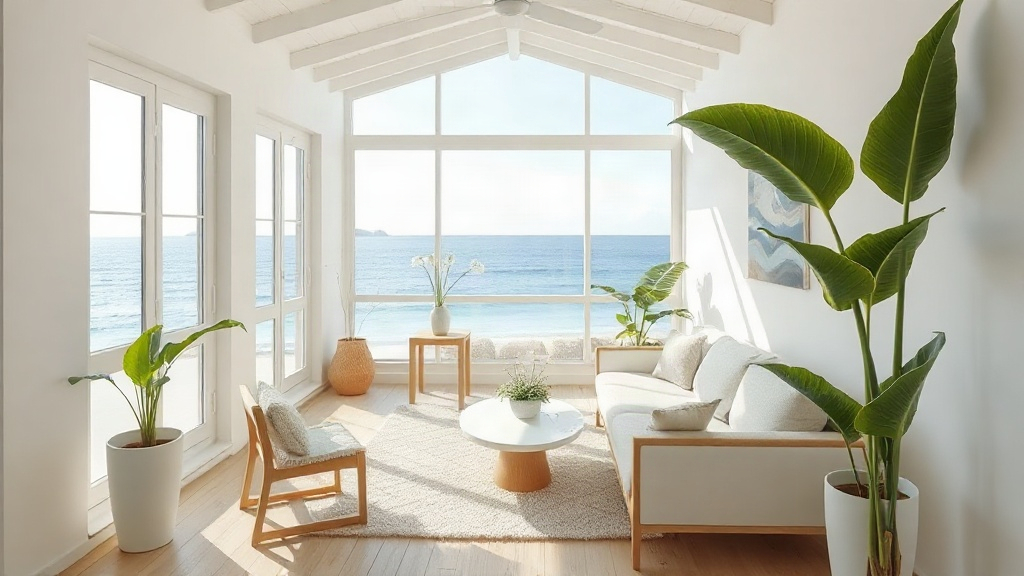 interior de casa de praia iluminado