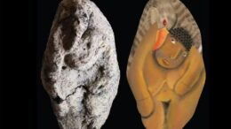 Una figura arcilla centímetros muestra