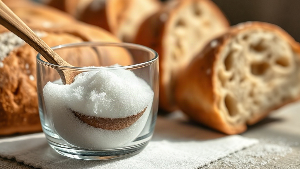 colher de açúcar dentro de um recipiente com pão