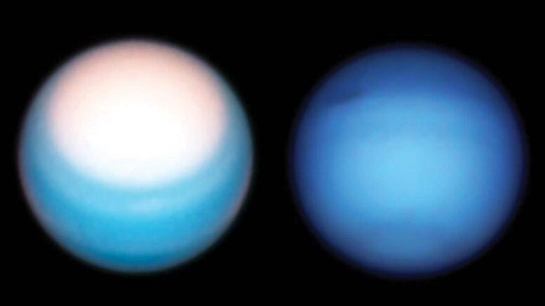 Urano neptuno parecen gemelos lejos
